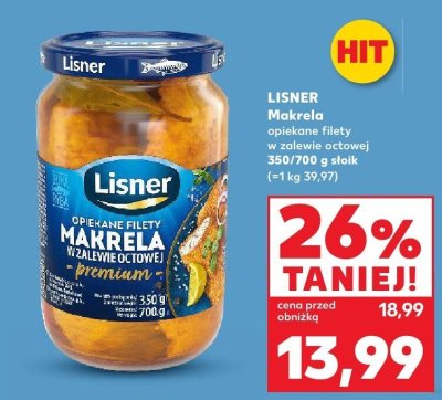 Makrela LISNER opiekane filety w zalewie octowej promocja w Kaufland
