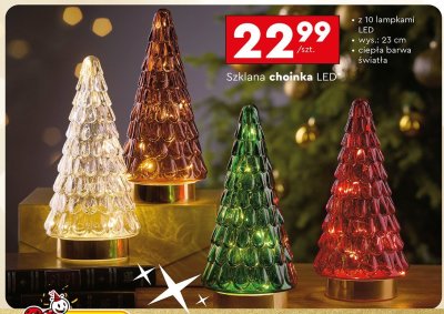 Choinka szklana LED promocja w Biedronka