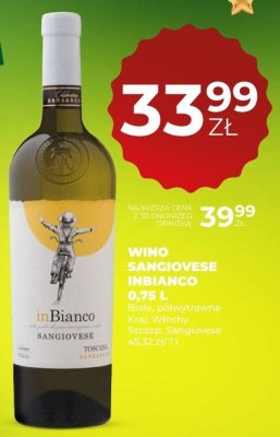 Wino Sangiovese inBianco 0,75 L promocja w Duży Ben