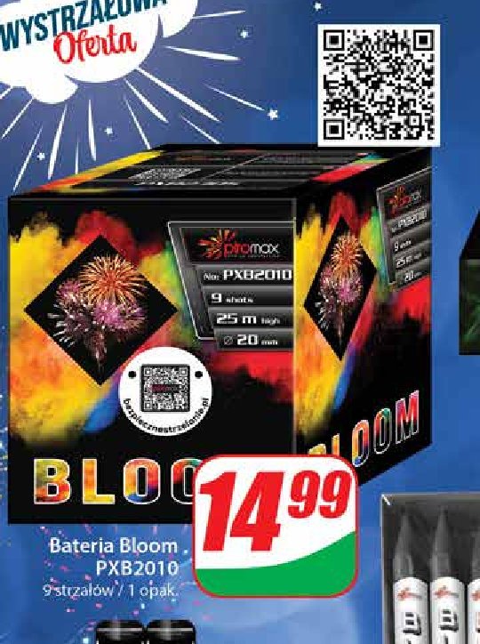 Bateria bloom 9 strzałów Piromax promocja w Dino