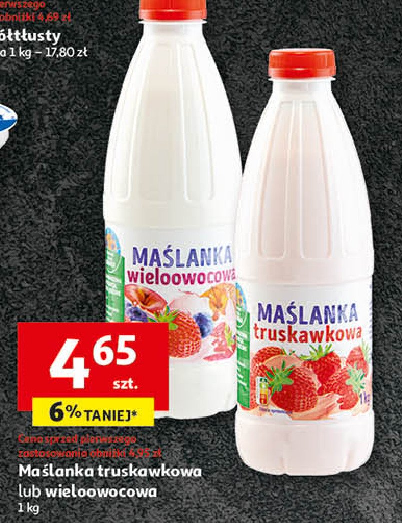 Maślanka truskawkowa Auchan pewni dobrego promocja