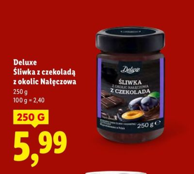 Śliwka Deluxe z czekoladą z okolic Nałęczowa promocja w Lidl