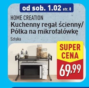 Półka na mikrofalówkę 41.5 x 40-64 x 36 cm Home creation promocja w Aldi