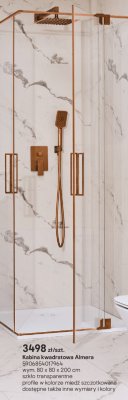 Kabina prysznicowa kwadratowa Almera promocja w Castorama