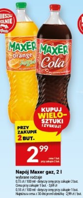 Napój Maxer gaz, 2 l wybrane rodzaje promocja w Twój Market