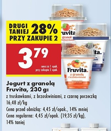 Jogurt z porzeczkami z granolą Fruvita promocja w Biedronka