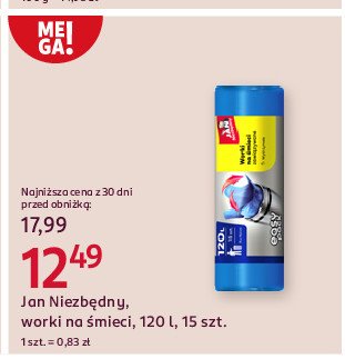 Worki na śmieci 120 l Jan niezbędny promocja w Rossmann