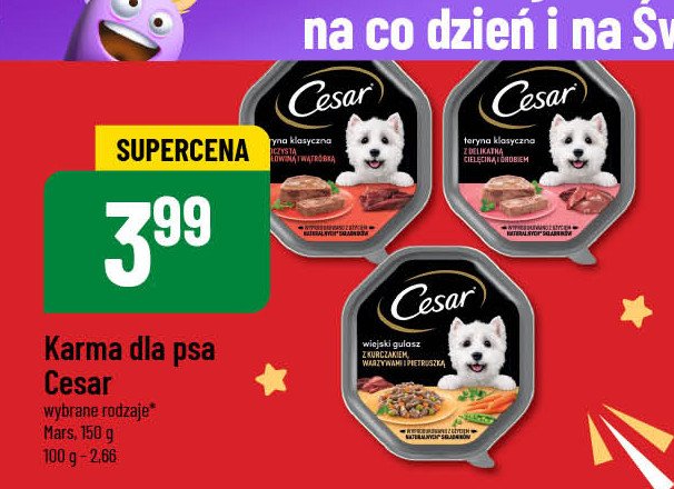 Karma dla psa z wołowiną i wątróbką Cesar (karma) promocja w POLOmarket