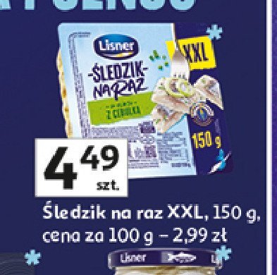 Śledzik na raz z cebulką Lisner śledzik na raz promocja