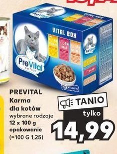 Karma dla kotów z kurczakiem wołowiną królikiem i indykiem Prevital promocja