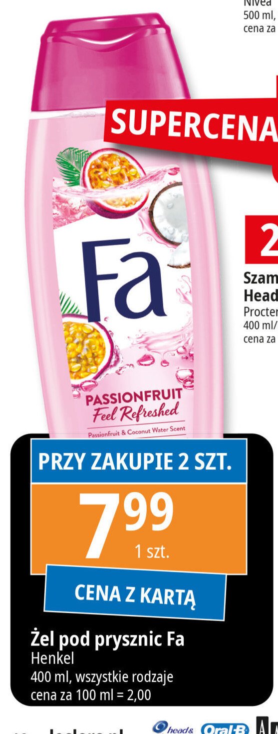 Żel pod prysznic Fa passionfruit promocja w Leclerc