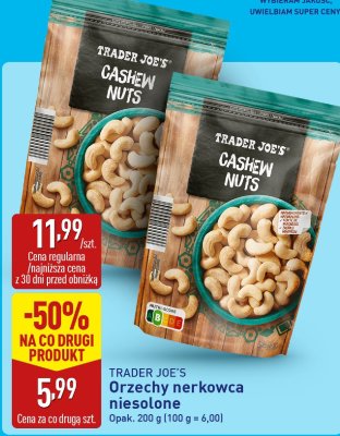 Orzechy nerkowca niesolone promocja w Aldi