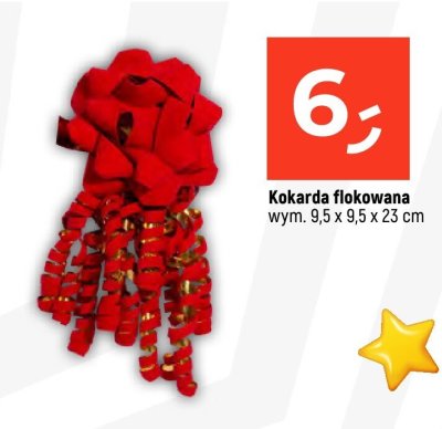 Kokarda flokowana wym. 9,5 x 9,5 x 23 cm promocja w Dealz