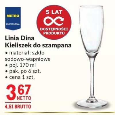 Kieliszek do szampana Linia Dina Metro promocja w Makro