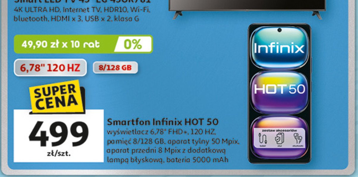 Smartfon hot 50 Infinix promocja w Auchan