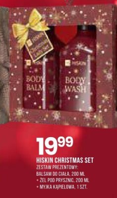 Zestaw kosmetyków HISKIN Christmas Set (żel pod prysznic 200ml, myjka kąpielowa) promocja w Drogerie Natura