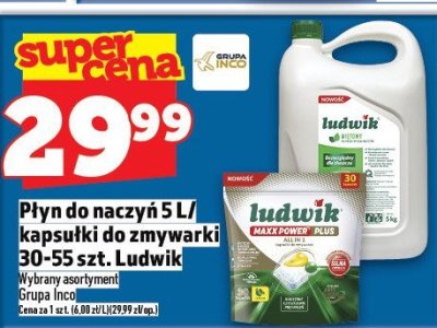 Płyn do naczyń 5 L/kapsułki do zmywarki 30-55 szt. Ludwik promocja w TOPAZ