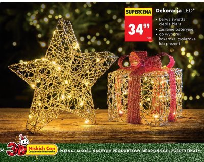 Dekoracja led renifer promocja w Biedronka
