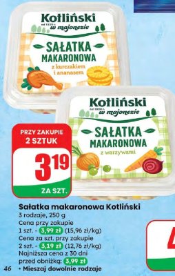 Sałatka makaronowa z warzywami promocja w Dino