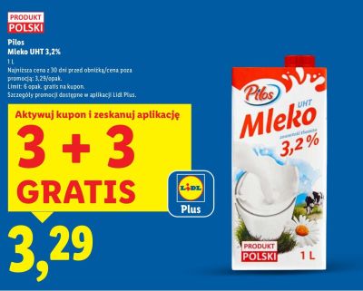 Mleko UHT 3,2%  promocja w Lidl