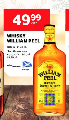 Whisky WILLIAM PEEL FINEST SCOTCH WHISKY promocja w Stokrotka