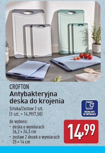 Deska antybakteryjna 36.2 x 24.3 cm Crofton promocja w Aldi