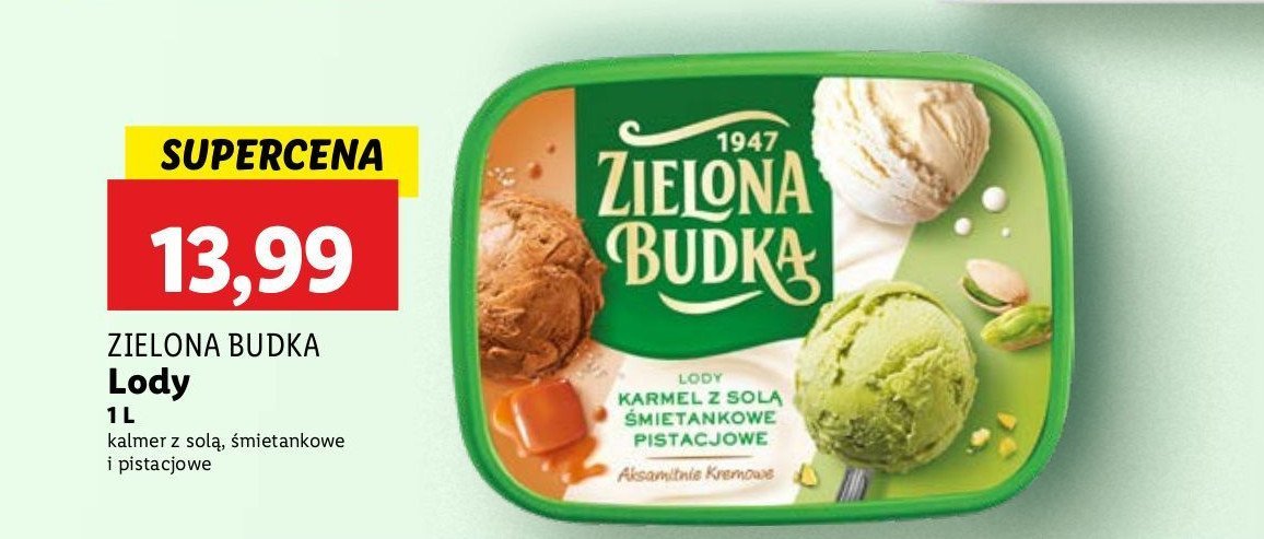 Lody karmel z solą, śmietankowe, pistacjowe Zielona budka promocja