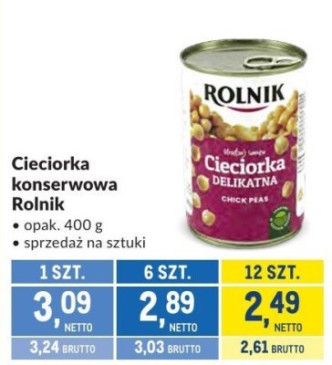 Cieciorka konserwowa Rolnik promocja w Makro
