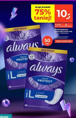Wkładki higieniczne Always Daily Protect Long 50 szt. promocja w Dealz