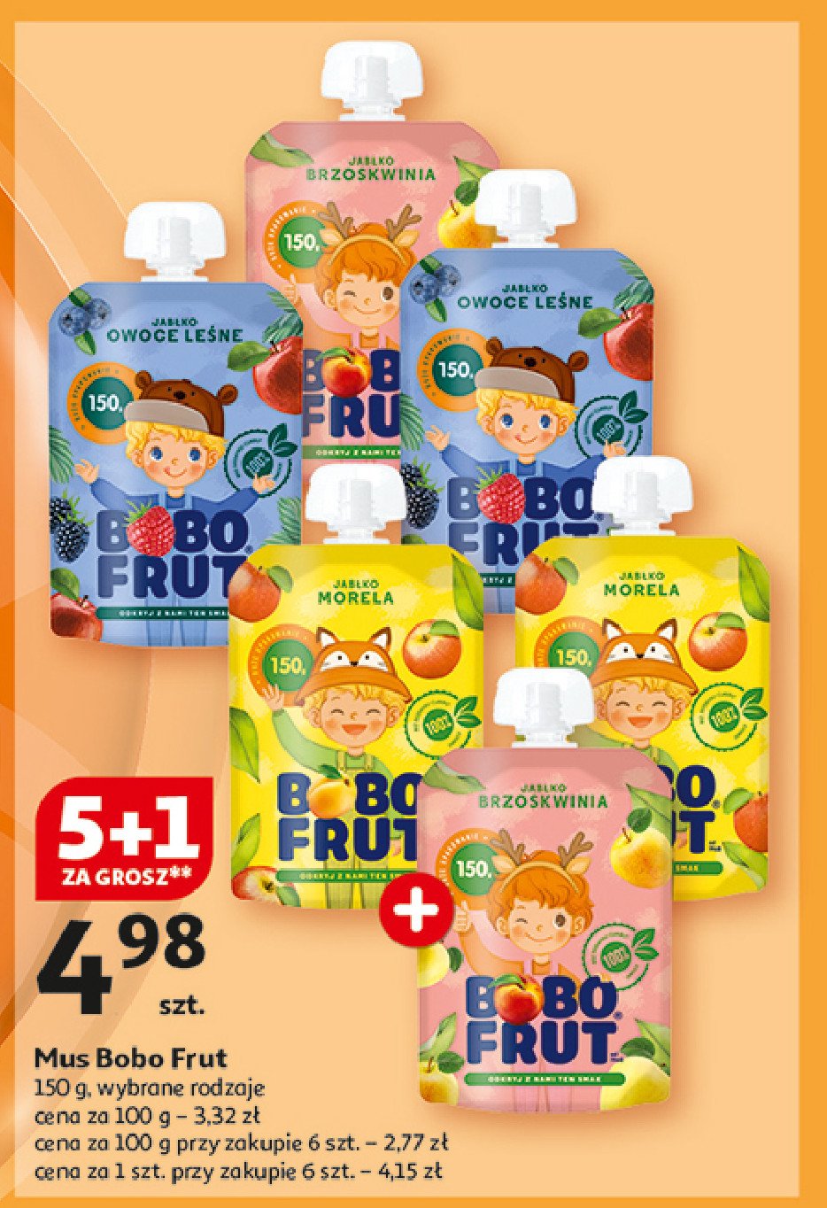 Mus jabłko i morela Bobo frut promocja w Auchan