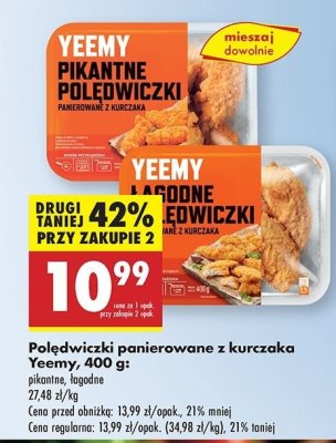 Pol臋dwiczki z kurczaka 艂agodne Yeemy promocja
