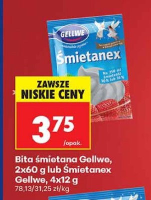 Bita śmietana Gellwe lub Śmietanox Gellwe promocja w Biedronka