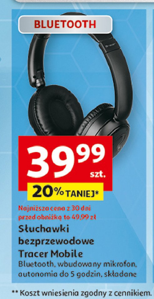 Słuchawki mobile bt pro Tracer promocja w Auchan