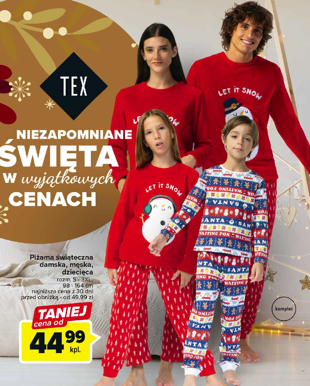 Piżama świąteczna męska s-xl Tex promocja