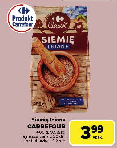 Siemie lniane Carrefour classic promocja w Carrefour