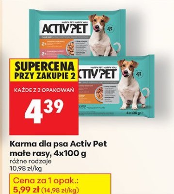 Karma dla psa małe rasy, 4-pak różne rodzaje promocja w Biedronka