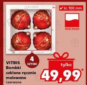 Bombki szklane śr 100 mm Vitbis promocja w Kaufland