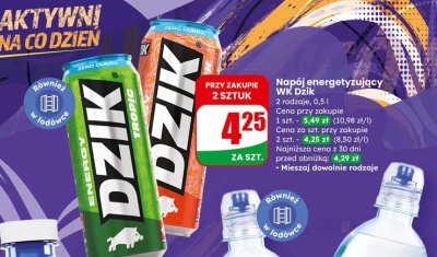 Napój energetyzujący Dzik 2 rodzaje promocja w Dino