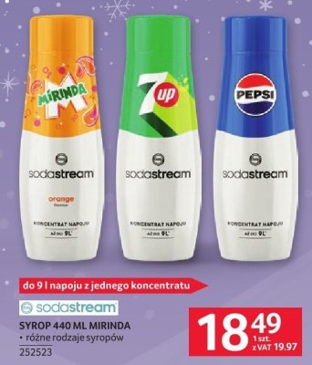Syrop SodaStream 440 ML Mirinda różne rodzaje smaków promocja w Selgros