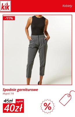 Spodnie garniturowe damskie długość 7/8 promocja w KiK