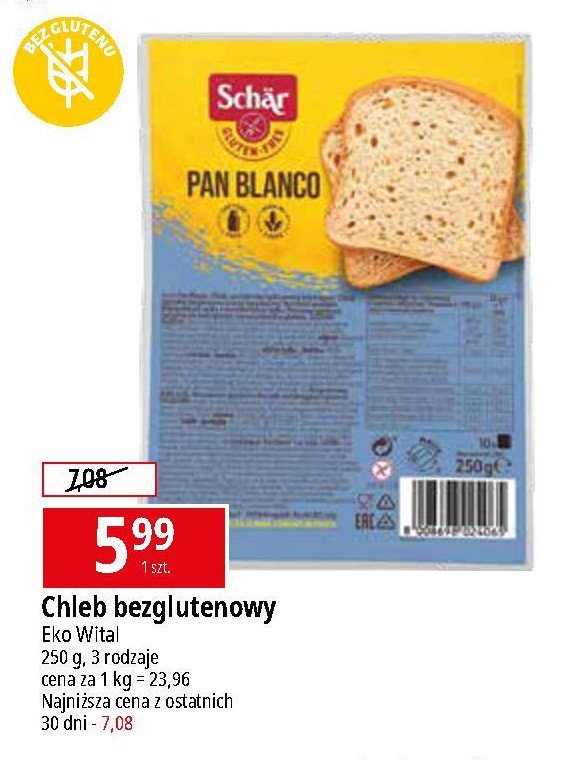 Chleb bezglutenowy pan blanco Schar promocja