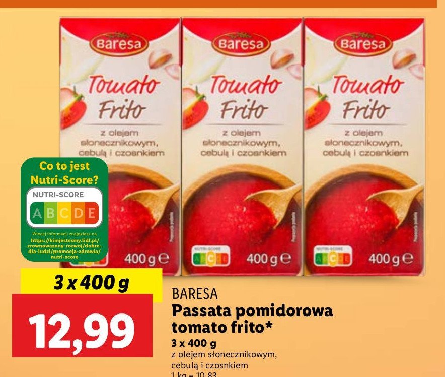 Passata pomidorowa Baresa promocja w Lidl