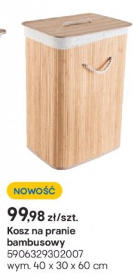 Kosz na pranie bambusowy Castorama promocja w Castorama