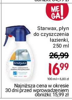Preparat kabina prysznicowa mycie-odwapnianie w sprayu STARWAX ŁAZIENKA promocja
