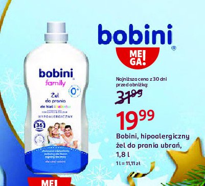 Żel do prania do bieli i kolorów Bobini family promocja