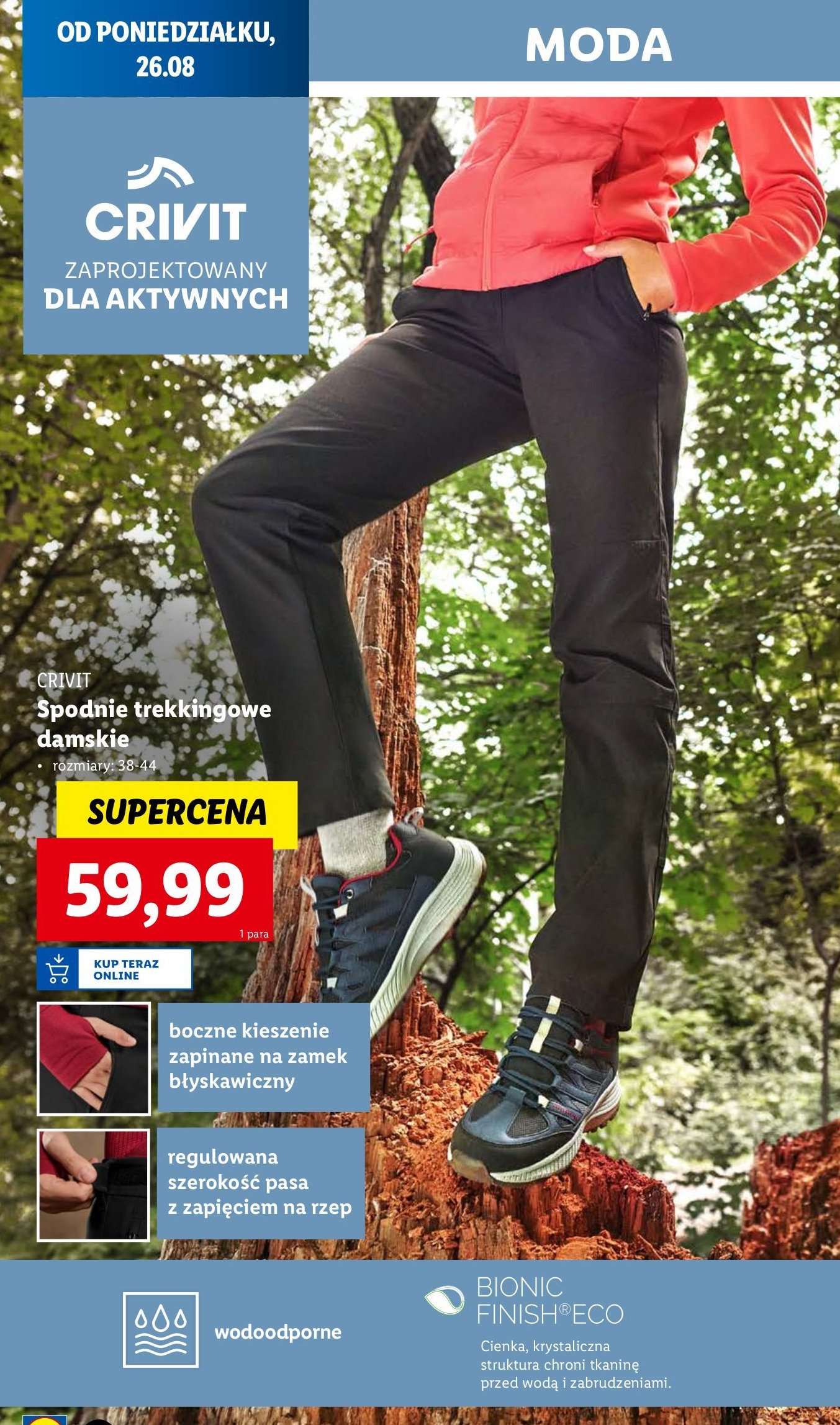 Spodnie trekkingowe 38-44 Crivit promocja