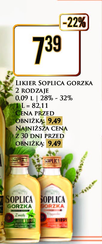 Likier 32 % Soplica gorzka promocja w Dino