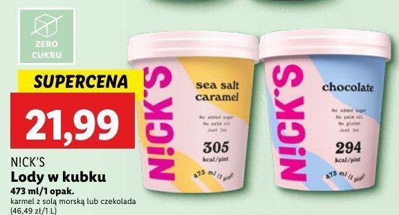 Lody sea salt caramel Nick's promocja