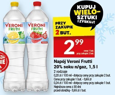 Napój Veroni Frutti różne smaki n/gaz, 1,5 l promocja w Twój Market