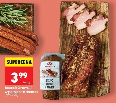 Boczek Orawski w posypce Kabanos promocja w Biedronka